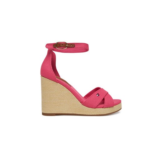 Tommy Hilfiger Sandały Flag High Wedge Espad Crisscross FW0FW08661 Różowy ze sklepu MODIVO w kategorii Sandały damskie - zdjęcie 179208322