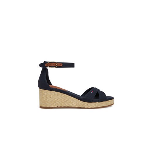 Tommy Hilfiger Sandały Flag Criss-Cros Mid Wedge Espad FW0FW08481 Granatowy ze sklepu MODIVO w kategorii Sandały damskie - zdjęcie 179209330