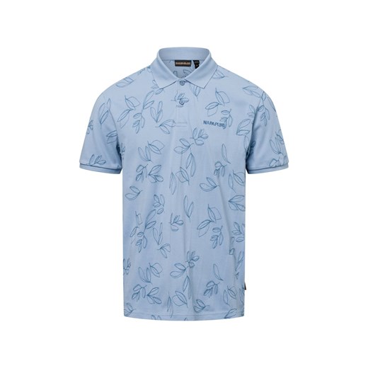 Napapijri Męska koszulka polo - E-Brolio Mężczyźni Bawełna jasnoniebieski wzorzysty ze sklepu vangraaf w kategorii T-shirty męskie - zdjęcie 179209800