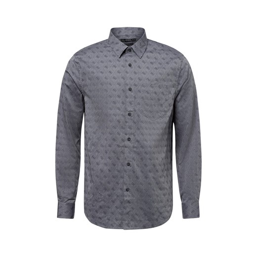 GUESS Męska koszula biznesowa Mężczyźni Regular Fit Bawełna szary wzorzysty ze sklepu vangraaf w kategorii Koszule męskie - zdjęcie 179209832