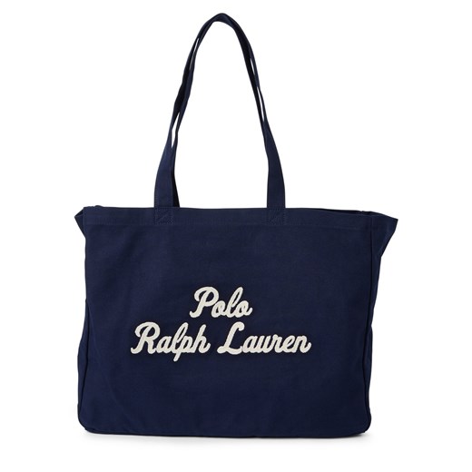 Polo Ralph Lauren Damski shopper Kobiety Bawełna granatowy jednolity ze sklepu vangraaf w kategorii Torby Shopper bag - zdjęcie 179209893
