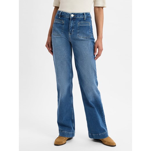 Opus Dżinsy - Ebbi Long Flared Kobiety medium stone jednolity ze sklepu vangraaf w kategorii Jeansy damskie - zdjęcie 179209914
