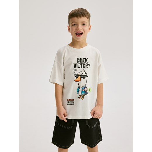 Reserved - T-shirt Goose Goose Duck - złamana biel ze sklepu Reserved w kategorii T-shirty chłopięce - zdjęcie 179210761