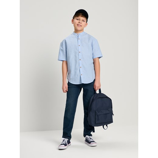 Sinsay - Koszula z domieszką lnu - błękitny Sinsay 146 Sinsay