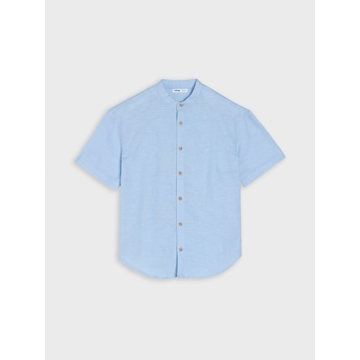 Sinsay - Koszula z domieszką lnu - błękitny Sinsay 170 Sinsay