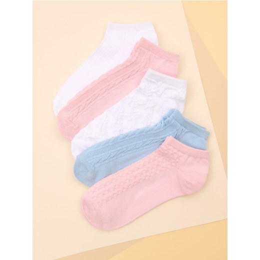 Sinsay - Skarpetki stopki ze strukturalnymi wzorami 5 pack - wielobarwny Sinsay 39/41 Sinsay
