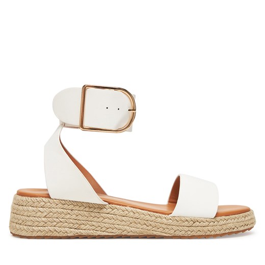 Białe espadryle damskie DeeZee z klamrą