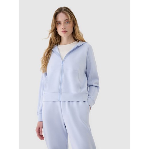Damska bluza dresowa rozpinana z kapturem 4F 4FWSS25TSWSF1577 - niebieska XL Sportstylestory.com