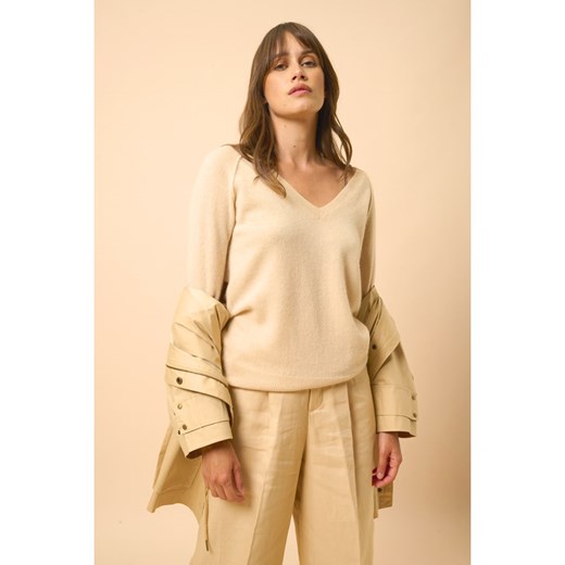 Just Cashmere Kaszmirowy sweter "Phoebe" w kolorze beżowym Just Cashmere S okazja Limango Polska