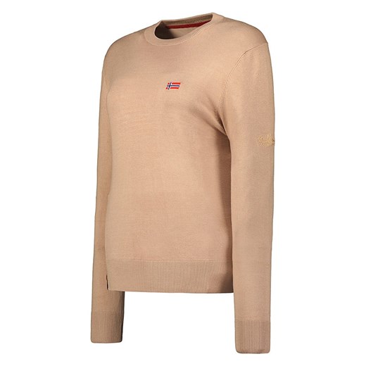 Geographical Norway Sweter "Fabrizia" w kolorze jasnobrązowym Geographical Norway XXL Limango Polska okazja