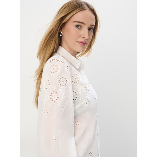 Mohito - Bawełniana koszula z haftem - biały Mohito 38 Mohito