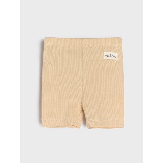 Sinsay - Krótkie legginsy z prążkowanej dzianiny 2 pack - kremowy Sinsay 74 Sinsay