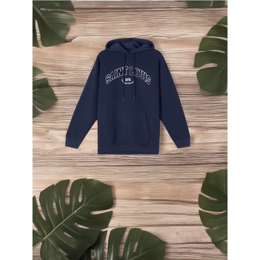 Sinsay - Bluza z kapturem - granatowy ze sklepu Sinsay w kategorii Bluzy damskie - zdjęcie 179223341
