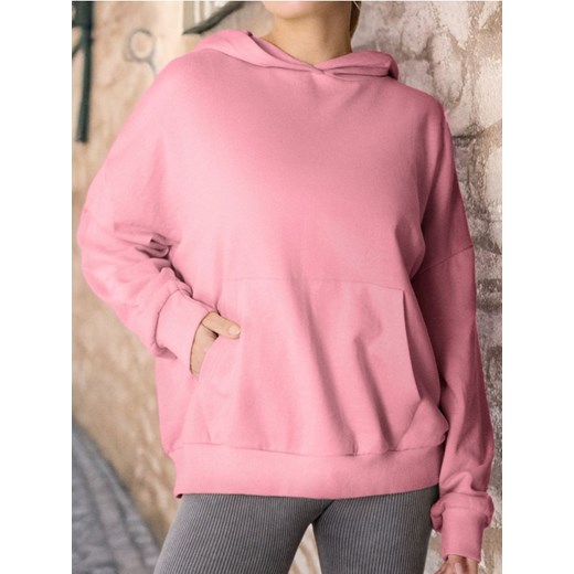 Sinsay - Bluza hoodie z kieszenią - różowy ze sklepu Sinsay w kategorii Bluzy damskie - zdjęcie 179223350
