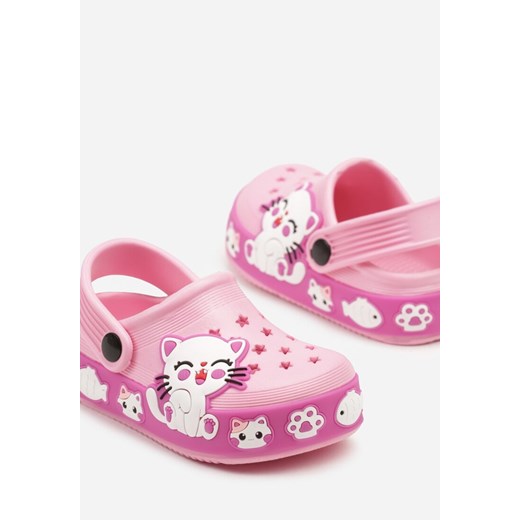 Różowe Klapki Chodaki z Kotkiem i Gwiazdkami Soneriela 30-31 born2be.pl