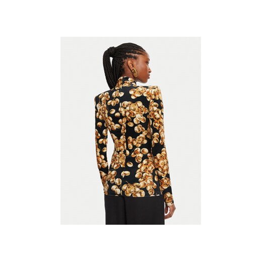 Balmain Bluzka DF0AR092JJ44 Czarny Slim Fit 40 MODIVO