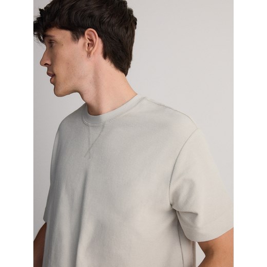 Reserved - T-shirt oversize ze strukturalnej dzianiny - jasnoszary Reserved XL wyprzedaż Reserved
