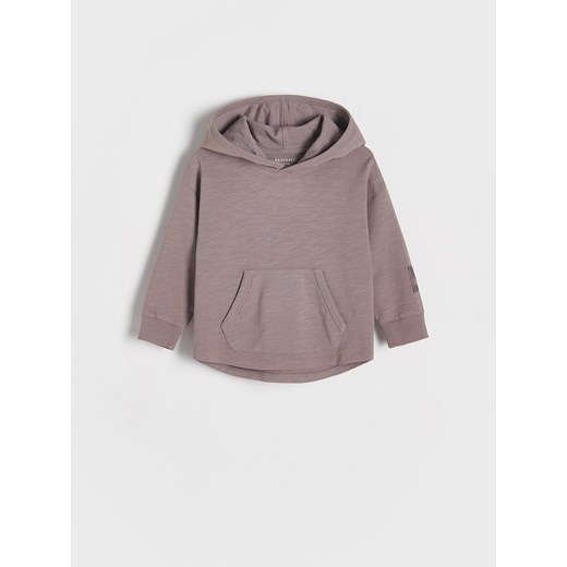 Reserved - Longsleeve oversize z kapturem - ciemnofioletowy ze sklepu Reserved w kategorii Bluzy chłopięce - zdjęcie 179227990