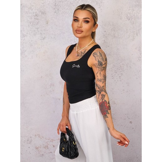 USZTYWNIANY TOP NA RAMIĄCZKACH - CZARNY Olika uniwersalny olika.com.pl