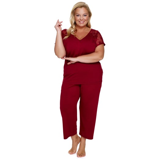Piżama Doctor Nap PB.7259 burgundy red ze sklepu kontri.pl w kategorii Piżamy damskie - zdjęcie 179229473