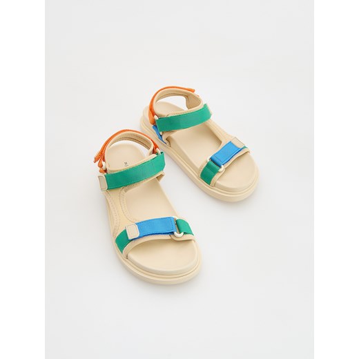 Reserved - Kolorowe sandały na rzepy - wielobarwny Reserved 30 Reserved