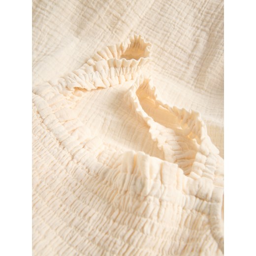 Reserved - Muślinowa sukienka na ramiączkach - złamana biel Reserved L Reserved