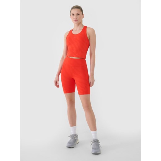 Damskie kolarki treningowe 4F 4FWSS25TFSTF016 - czerwone ze sklepu Sportstylestory.com w kategorii Szorty - zdjęcie 179231991