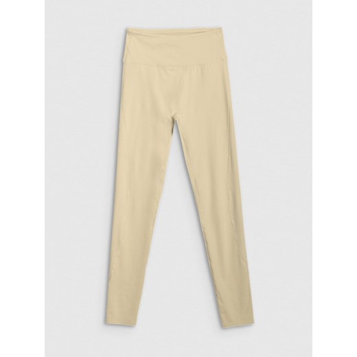 Damskie legginsy do jogi 4F 4FWSS25TFTIF323 - zielone ze sklepu Sportstylestory.com w kategorii Spodnie damskie - zdjęcie 179232023