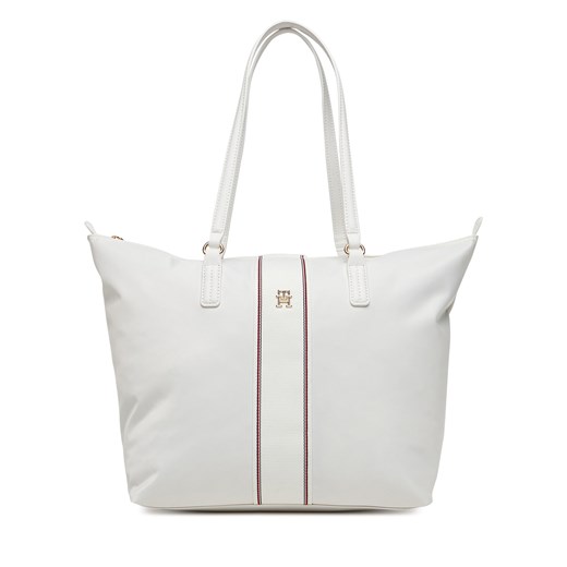Torebka Tommy Hilfiger Poppy Tote Corp AW0AW17205 Écru Tommy Hilfiger one size eobuwie.pl