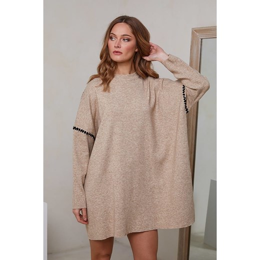 Joséfine Sukienka dzianinowa w kolorze beżowym ze sklepu Limango Polska w kategorii Sukienki - zdjęcie 179233360