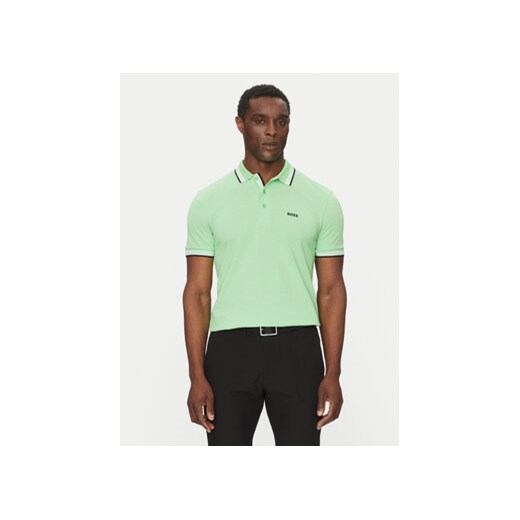 BOSS Polo Paddy 50469055 Zielony Regular Fit ze sklepu MODIVO w kategorii T-shirty męskie - zdjęcie 179234710