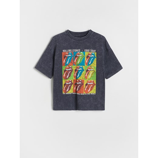 Szary t-shirt chłopięce Reserved z bawełny 