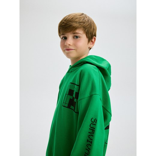 Reserved - Bluza z kapturem Minecraft - zielony ze sklepu Reserved w kategorii Bluzy chłopięce - zdjęcie 179236372