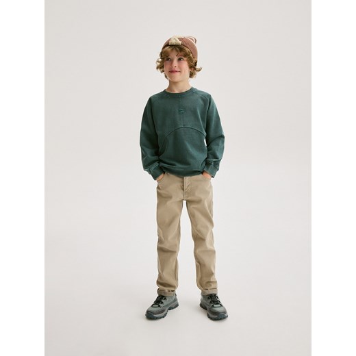 Reserved - Bawełniana bluza oversize - ciemnozielony ze sklepu Reserved w kategorii Bluzy chłopięce - zdjęcie 179236390