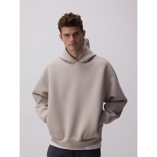 Reserved - Gładka bluza z kapturem - beżowy ze sklepu Reserved w kategorii Bluzy męskie - zdjęcie 179236470