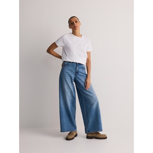 Reserved - Jeansy z szerokimi nogawkami - niebieski ze sklepu Reserved w kategorii Jeansy damskie - zdjęcie 179236672