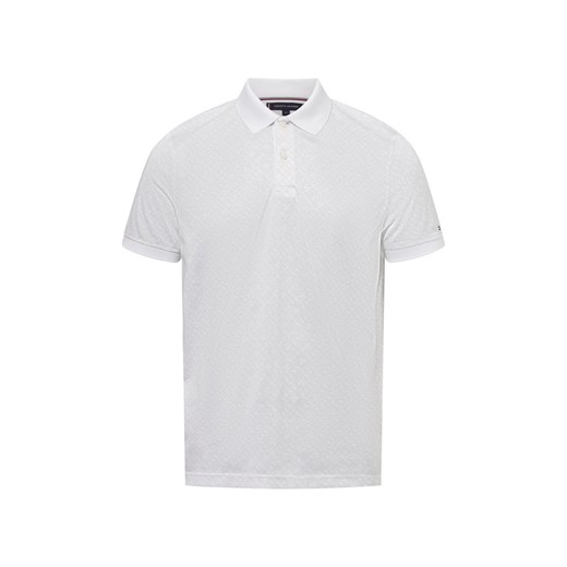 Tommy Hilfiger Męska koszulka polo Mężczyźni Bawełna biały wzorzysty ze sklepu vangraaf w kategorii T-shirty męskie - zdjęcie 179236733