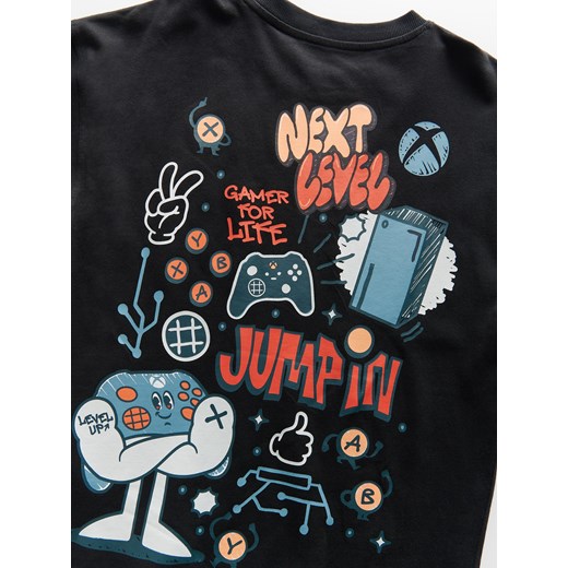 Reserved - T-shirt oversize Xbox - czarny ze sklepu Reserved w kategorii T-shirty chłopięce - zdjęcie 179237264