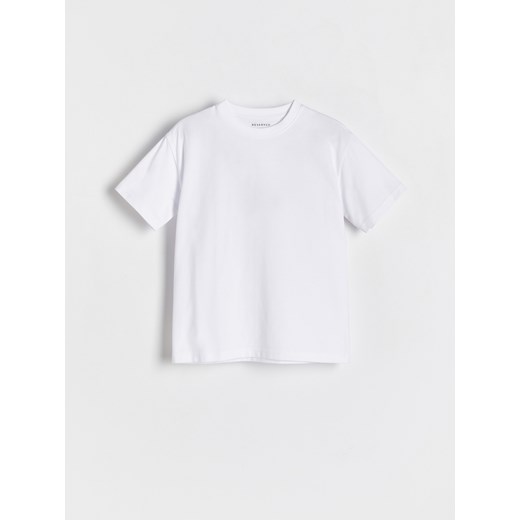 Reserved - Bawełniany t-shirt oversize - biały ze sklepu Reserved w kategorii T-shirty chłopięce - zdjęcie 179238262