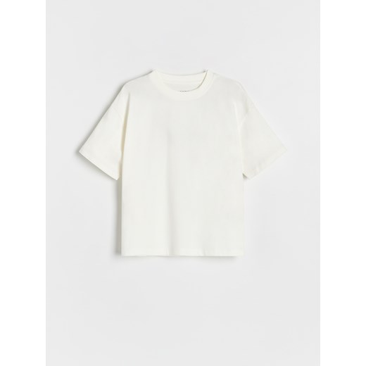 Reserved - Bawełniany t-shirt oversize - złamana biel - id: 897BE-01X - marki Reserved - 179238332 Reserved - Bawełniany t-shirt oversize - złamana biel ze sklepu Reserved w kategorii T-shirty chłopięce - zdjęcie 179238332