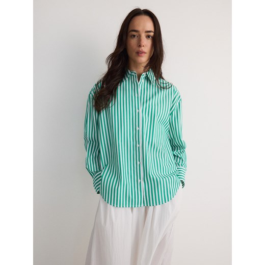 Reserved - Koszula oversize z bawełny - zielony Reserved XXL promocja Reserved