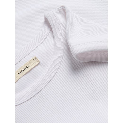 Reserved bluzka damska z krótkim rękawem z okrągłym dekoltem 