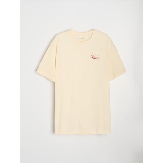 Sinsay - Koszulka - beżowy ze sklepu Sinsay w kategorii T-shirty męskie - zdjęcie 179240331