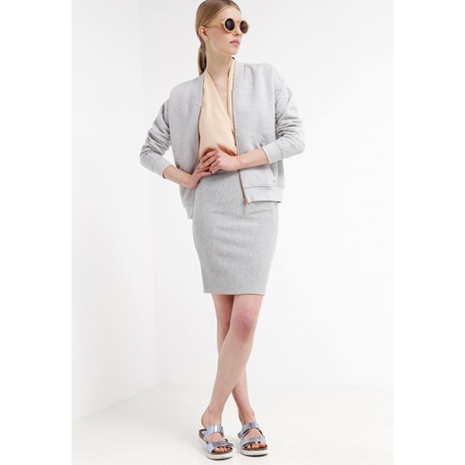 Selected Femme SFNIVI Spódnica ołówkowa  light grey zalando  bawełna