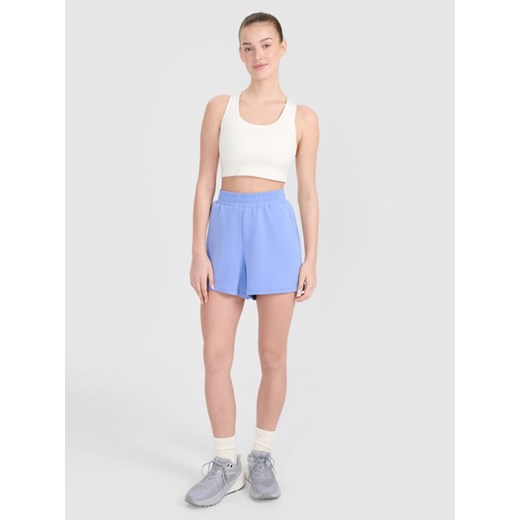 Damskie spodenki dresowe 4F 4FWSS25TSHOF540 - niebieskie ze sklepu Sportstylestory.com w kategorii Szorty - zdjęcie 179241630