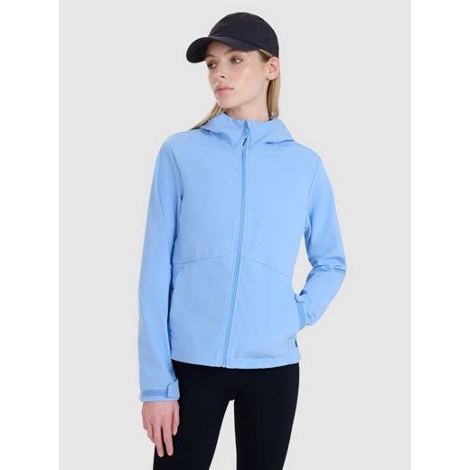Damski softshell 4F 4FWSS25TSOFF320 - niebieski ze sklepu Sportstylestory.com w kategorii Kurtki damskie - zdjęcie 179241691