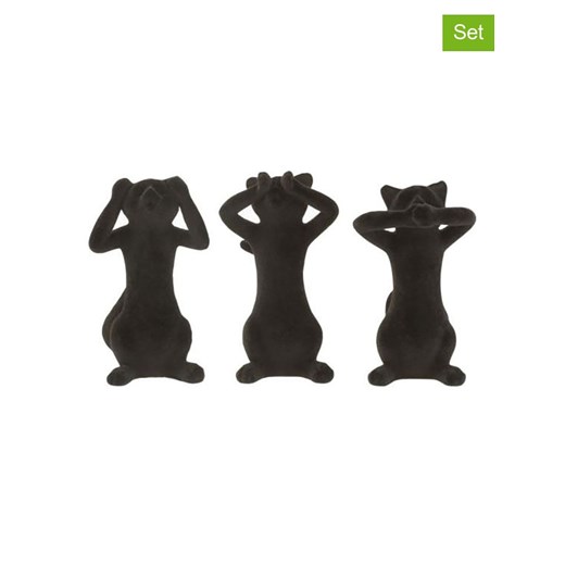 J Line Figurki dekoracyjne (3 szt.) w kolorze czarnym - wys. 14 cm ze sklepu Limango Polska w kategorii Dekoracje - zdjęcie 179244611