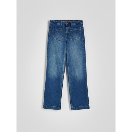 Reserved - Jeansy straight z kieszeniami - indigo jeans ze sklepu Reserved w kategorii Jeansy damskie - zdjęcie 179245143