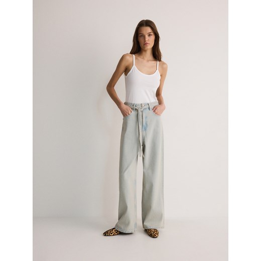 Reserved - Jeansy wide leg - niebieski Reserved 36 promocja Reserved