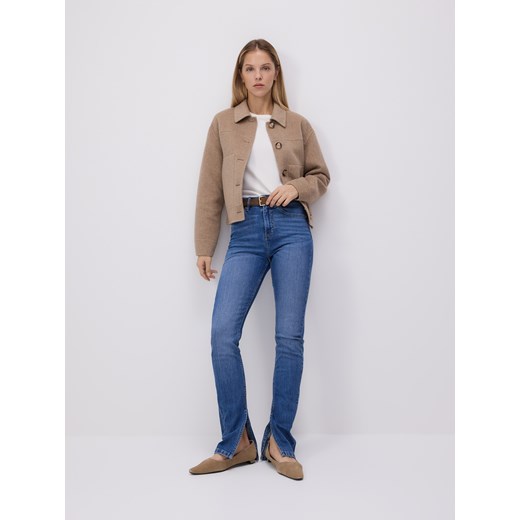 Reserved - Jeansy slim z wysokim stanem - granatowy ze sklepu Reserved w kategorii Jeansy damskie - zdjęcie 179245672